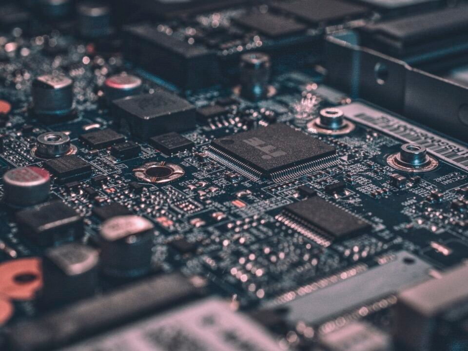 Computer circuit board in detail